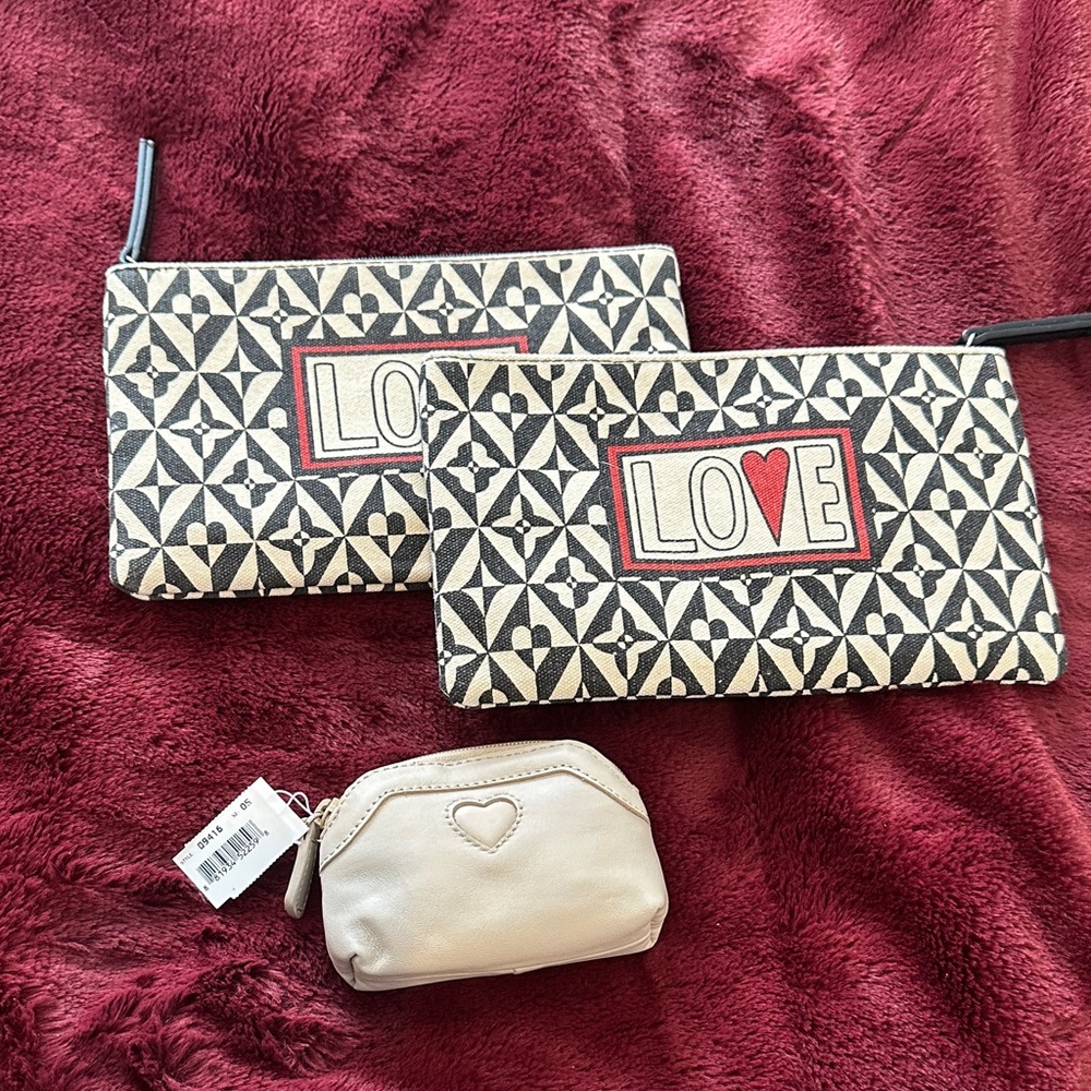 Brighton Zip Pouches and Small Cream Coin Pouch